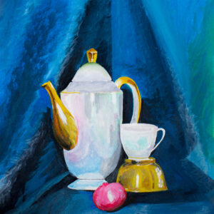 Elegant Tea Time – Contemporary Still Life Canvas Painting